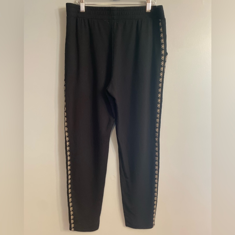 NWT Garnet Hill Women's Easy Black Boho Pants with Side Detailing - Picture 6 of 11
